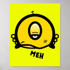 Poster Personagem de desenho animado Meh criatura estranh