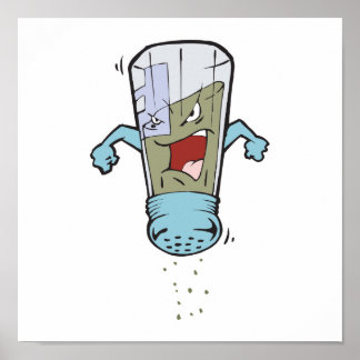 Pôster personagem de desenho animado pimenta engraçada