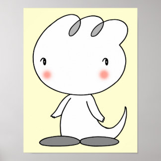 Poster Personagem de dinossauro calmante.