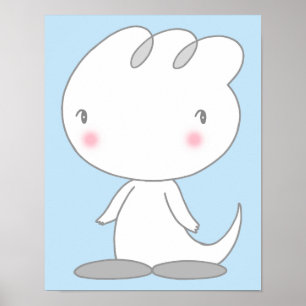 Poster Personagem de dinossauro calmante.