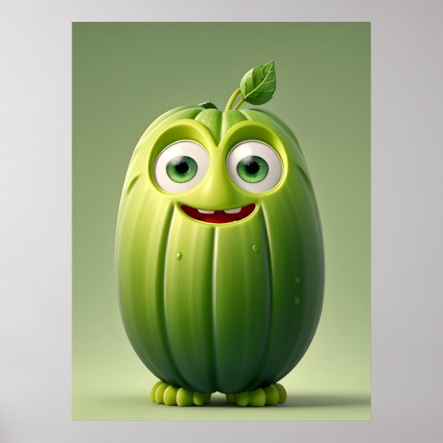 Poster Personagem engraçada de pepino (Frente)