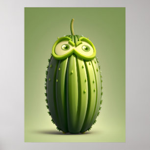 Poster Personagem engraçada de pepino