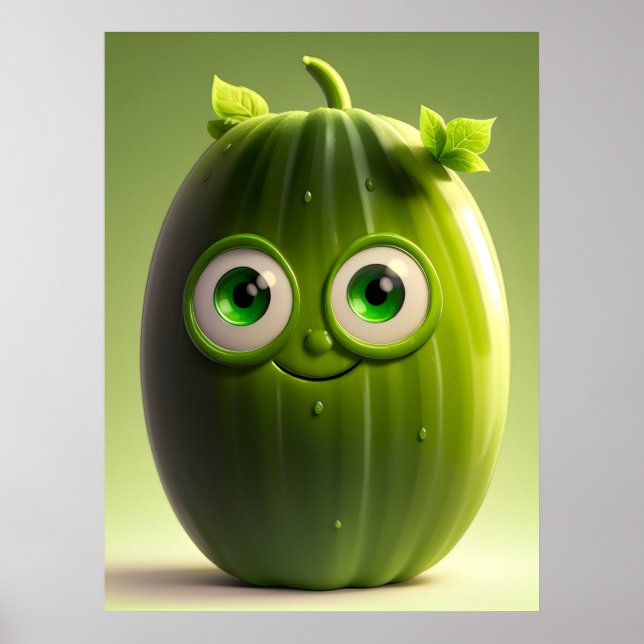 Poster Personagem engraçada de pepino (Frente)