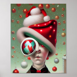 Poster Personagem Engraçado Surreal Santa Hat