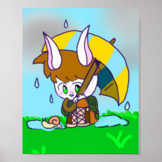 Poster personagem original, fofo estioa o coelho.