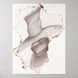 Poster Personagem Vitoriano: Retrato em Papel Queimado