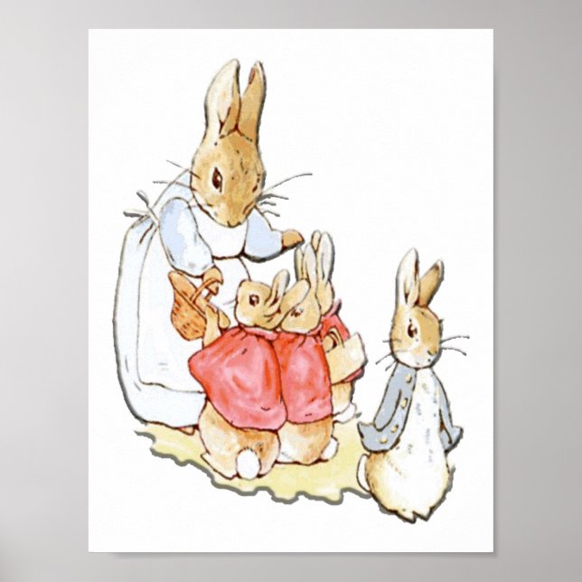 Poster Personagens da Creche Coelho Peter Rabbit Beatrix  (Frente)