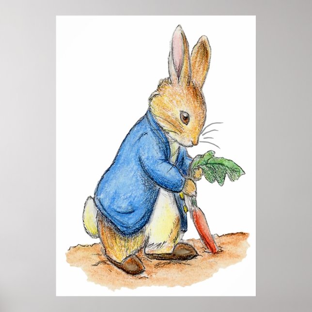 Poster Personagens de Berçário Peter Rabbit Beatrix Potte (Frente)