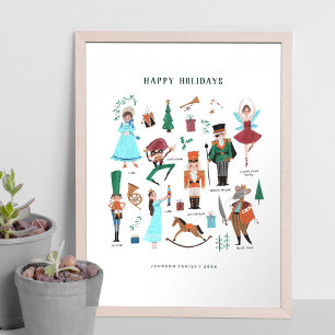 Poster Personagens fofos quebra-nozes ballet crianças