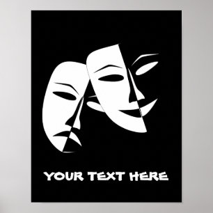 Poster Personalidade Branco Preto Tragédia em Comédia d