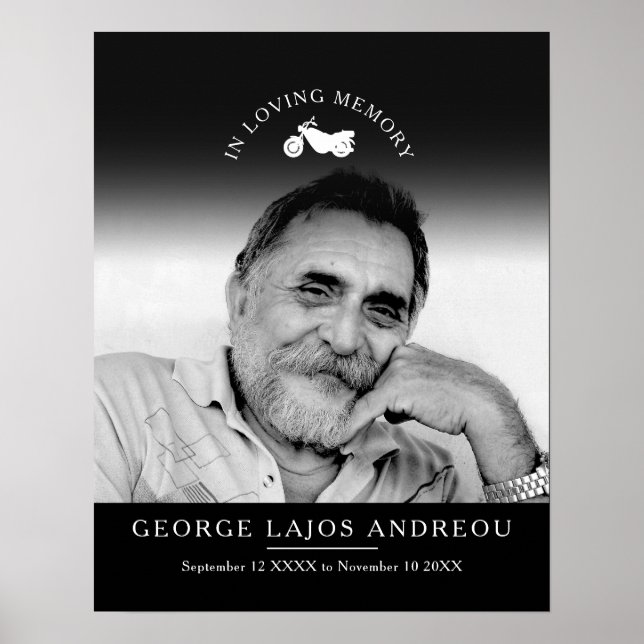 Poster Personalidade de funeral de motocicleta em memória (Frente)