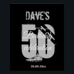 Pôster Personalidade Negra Moderna Qualquer Idade 50º Ani<br><div class="desc">Cinza Negra Personalizada 50th Qualquer Poster De Festa de aniversário De Idade</div>