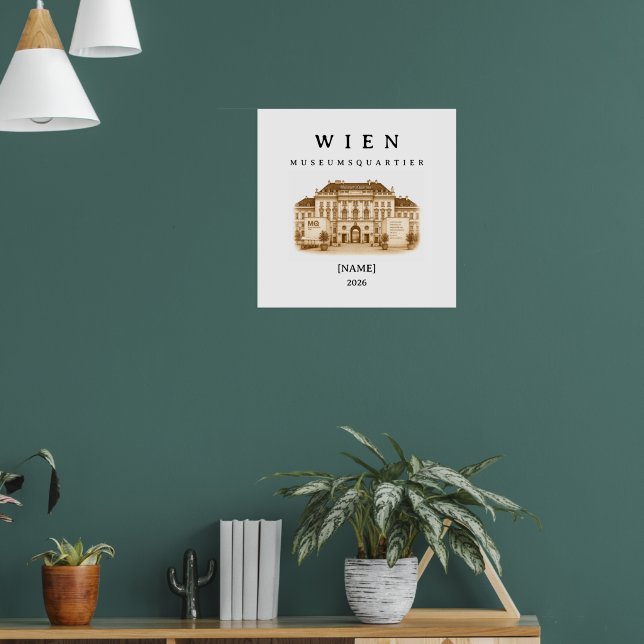 Poster Personalisierte Wien Museumsquartier | Name & Jahr (Sala de Estar 1)