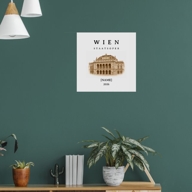 Poster Personalisierte Wien Staatsoper | Name & Jahr (Sala de Estar 1)