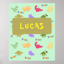 Poster Personaliza o dino colorido
