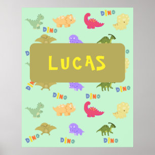 Poster Personaliza o dino colorido