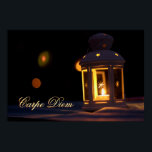 Poster Personalizable Carpe Diem with shiny candle light<br><div class="desc">Life is short!
So live the way you want to live and enjoy the beautiful moments in life!
This romantic candle light with a dark blurred background and the personalizable lettering Carpe Diem represents this way of life in a perfect way!</div>