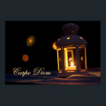 Poster Personalizable Carpe Diem with shiny candle light<br><div class="desc">Life is short!
So live the way you want to live and enjoy the beautiful moments in life!
This romantic candle light with a dark blurred background and the personalizable lettering Carpe Diem represents this way of life in a perfect way!</div>