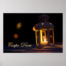 Poster Personalizable Carpe Diem with shiny candle light