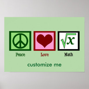 Poster Personalização de Matemática do Peace Love