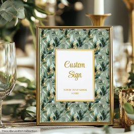 Poster Personalização Dourada de Casamento Eucalyptus Ele