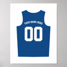 Poster personalização uniforme de basquete azul
