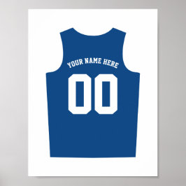 Poster personalização uniforme de basquete azul