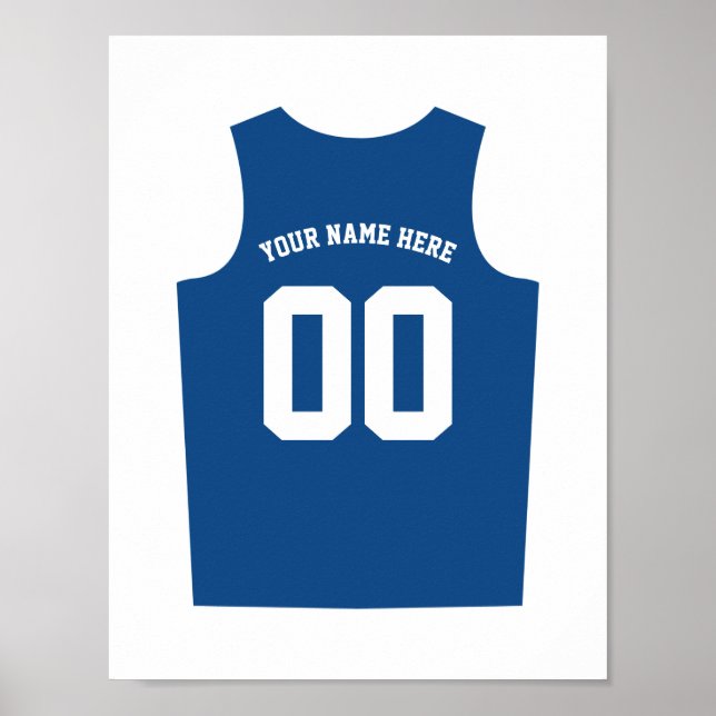Poster personalização uniforme de basquete azul (Frente)