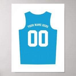 Poster personalização uniforme de basquete azul cl
