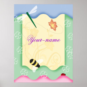 Poster Personalizada da Abelha de Flor