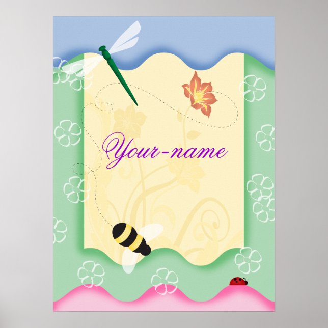 Poster Personalizada da Abelha de Flor (Frente)