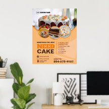 Poster Personalizada de Serviços de Bakery