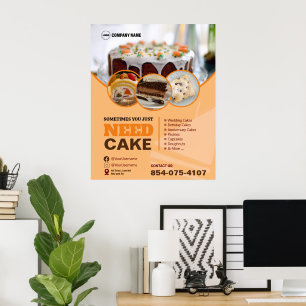 Poster Personalizada de Serviços de Bakery