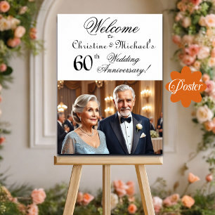 Poster Personalizado 1 Foto 60º Aniversário de Casamento