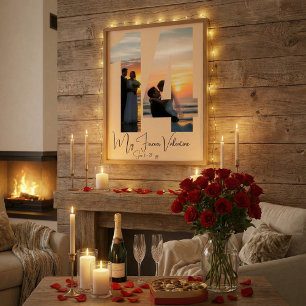 Poster Personalizado com Duas Fotos e Data de Aniversário