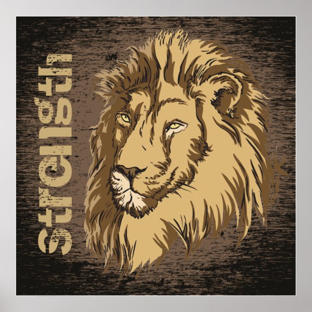 Poster personalizado da cabeça de leão (Frente)
