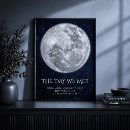 Pôster Personalizado da Fase da Lua da Noite em qu