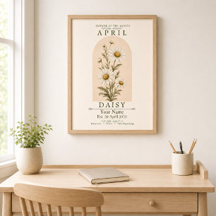 Pôster Personalizado da Flor de Nascimento Daisy d