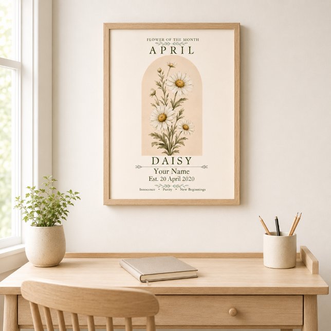 Pôster Personalizado da Flor de Nascimento Daisy d (Criador carregado)