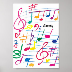 Poster personalizado da nota da música