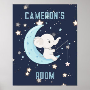 Poster Personalizado de Bebê Elefante Pescando 4 E