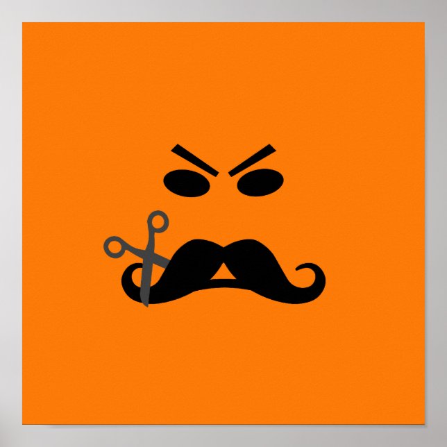Poster personalizado de bigode irritado (Frente)
