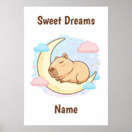 Pôster Personalizado de Capivara Sonhos Doces