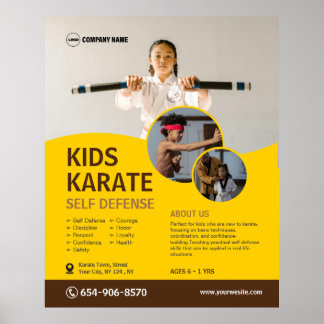 Poster Personalizado de classe de Karate infantil
