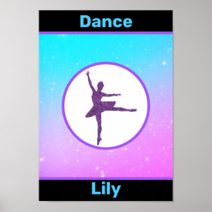 Poster personalizado de dança de meninas Pastel