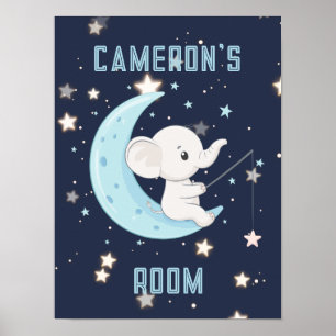 Poster Personalizado de Elefante Bebê Pescando 4 E