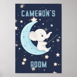 Poster Personalizado de Elefante Bebê Pescando 4 E