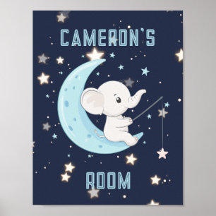 Poster Personalizado de Elefante Bebê Pescando 4 E