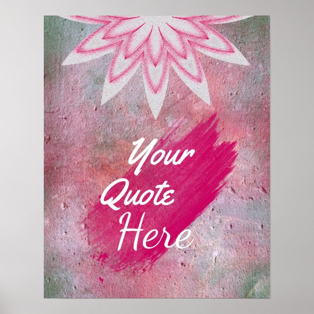 Poster Personalizado de Flor de Lotus de Cotação Personal (Frente)