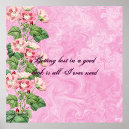 Poster Personalizado de Flores Rosa de Cottagecore